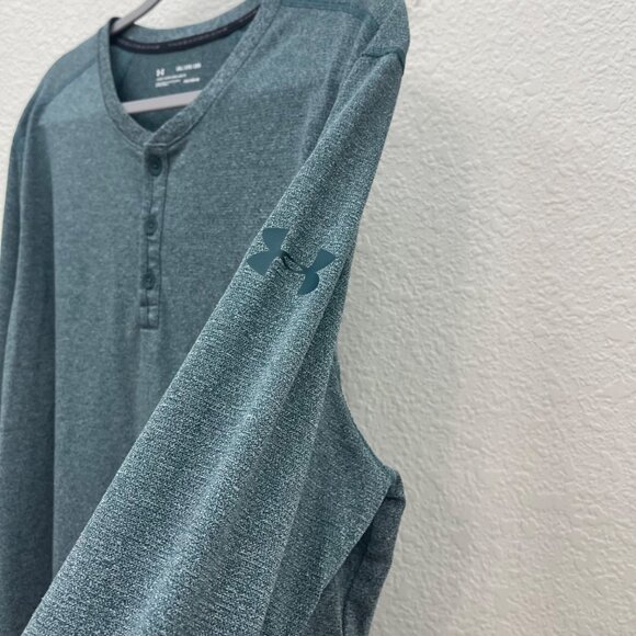 Under Armour Threadborne Heat Gear Loose Fit Long Sleeve Henley Shirt Mens 2XL - Picture 3 of 4